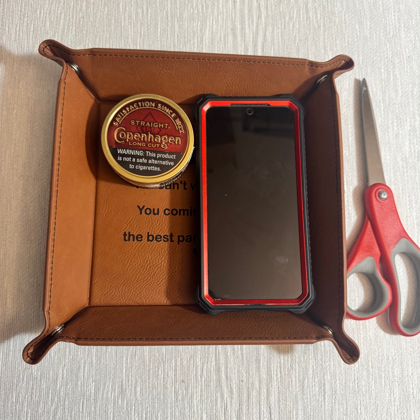 Leatherette Snap Up Tray - Empty Your Pockets Daddy