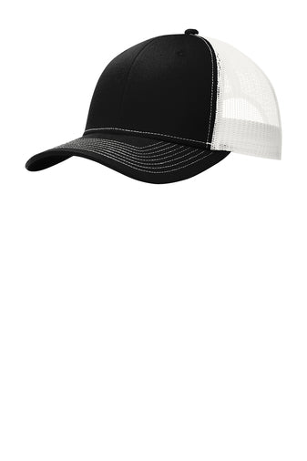 WOLFE PACK HAT -- Port Authority Snapback Trucker Hat *SIMILAR STYLE TO RICHARDSON 112 HATS* with Custom Leatherette Patch
