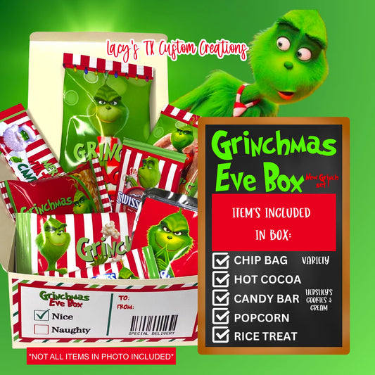 Personalized with NAME - GRINCHMAS EVE BOX! - READY ON OR BEFORE DECEMBER 20TH