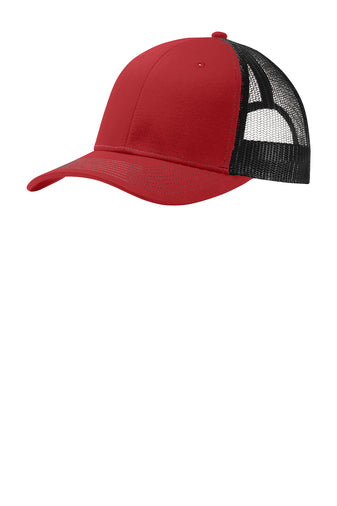 WOLFE PACK HAT -- Port Authority Snapback Trucker Hat *SIMILAR STYLE TO RICHARDSON 112 HATS* with Custom Leatherette Patch