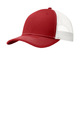 WOLFE PACK HAT -- Port Authority Snapback Trucker Hat *SIMILAR STYLE TO RICHARDSON 112 HATS* with Custom Leatherette Patch