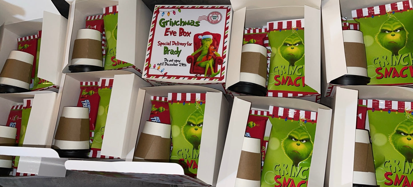 Personalized with NAME - GRINCHMAS EVE BOX! - READY ON OR BEFORE DECEMBER 20TH