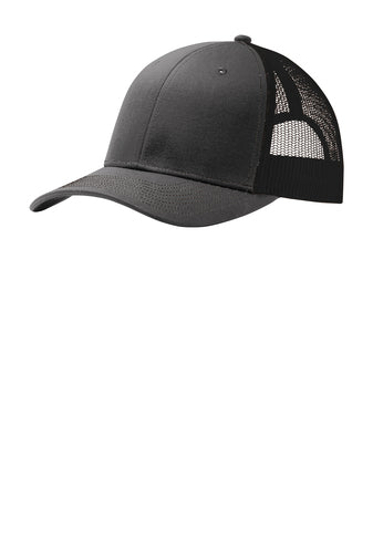 WOLFE PACK HAT -- Port Authority Snapback Trucker Hat *SIMILAR STYLE TO RICHARDSON 112 HATS* with Custom Leatherette Patch