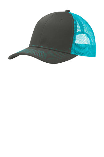 WOLFE PACK HAT -- Port Authority Snapback Trucker Hat *SIMILAR STYLE TO RICHARDSON 112 HATS* with Custom Leatherette Patch