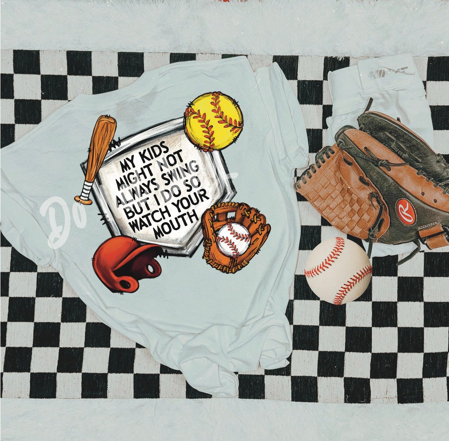 SALE OF THE WEEK - SUBLIMATION - MY (GIRL, BOY, or KIDS) MIGHT NOT ALWAYS SWING BUT I DO SO WATCH YOUR MOUTH - T-SHIRT - GILDAN DRYBLEND 50/50