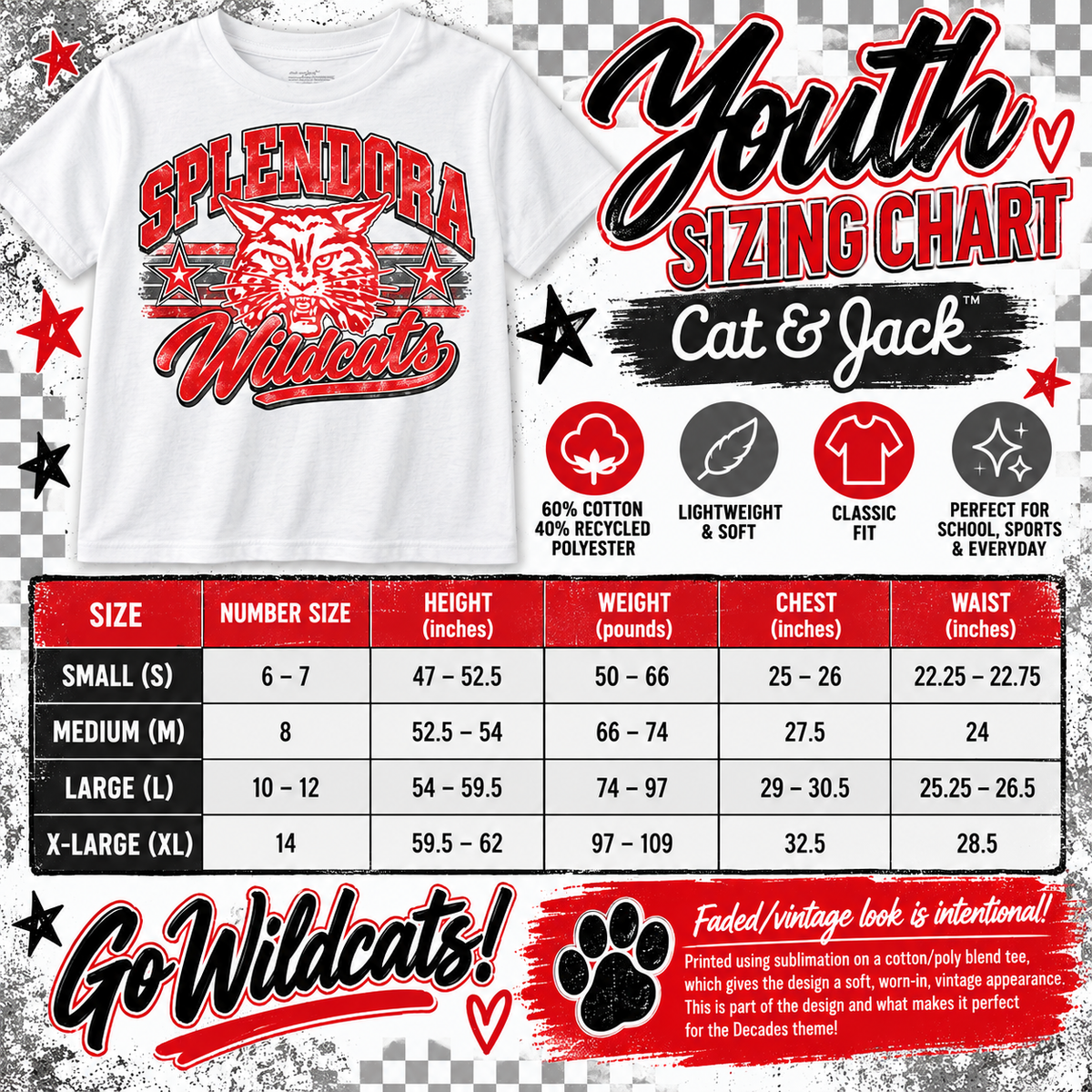 Splendora Wildcats VINTAGE Decades Shirt - Youth