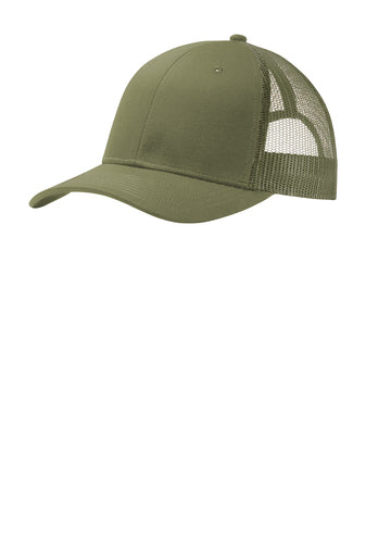 WOLFE PACK HAT -- Port Authority Snapback Trucker Hat *SIMILAR STYLE TO RICHARDSON 112 HATS* with Custom Leatherette Patch