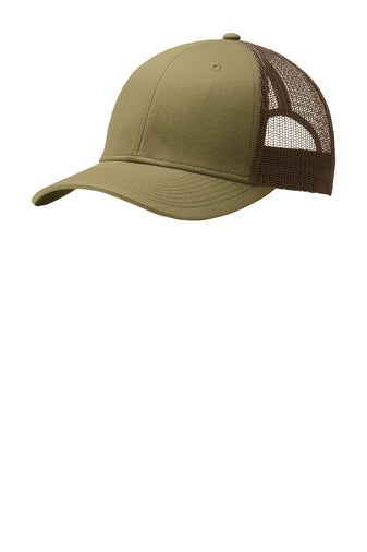 WOLFE PACK HAT -- Port Authority Snapback Trucker Hat *SIMILAR STYLE TO RICHARDSON 112 HATS* with Custom Leatherette Patch