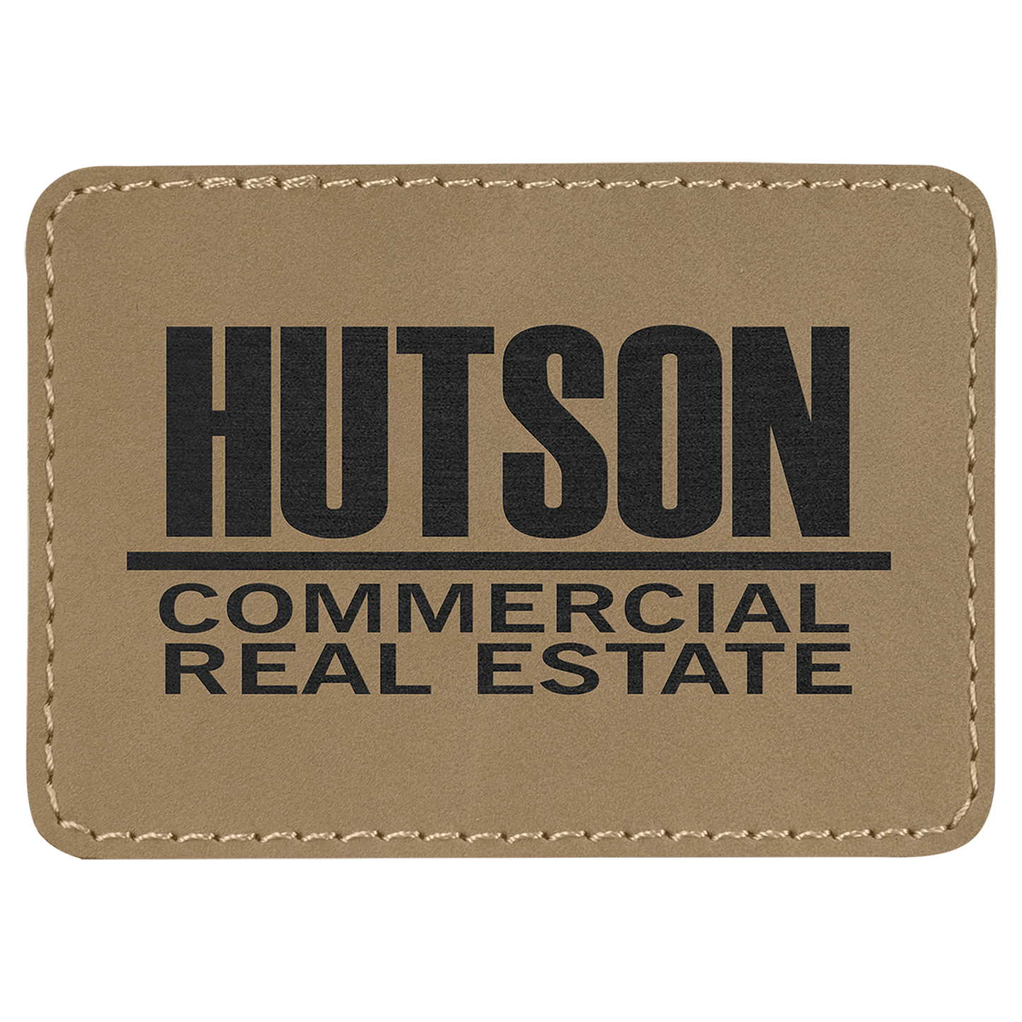 3”x2” Laser Engraved Leatherette Name Patches w/ Heat Activated Adhesive Backing