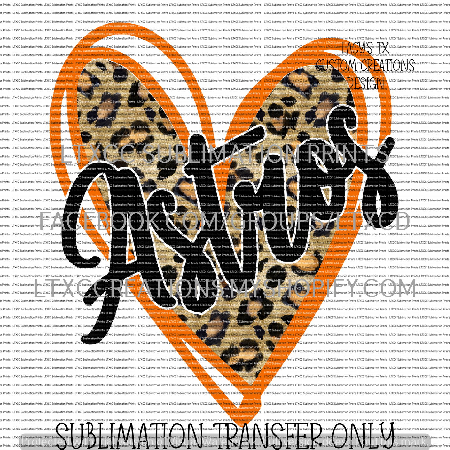 A S T R O S - HEART - LEOPARD PRINT - SUBLIMATION PRINT TRANSFER