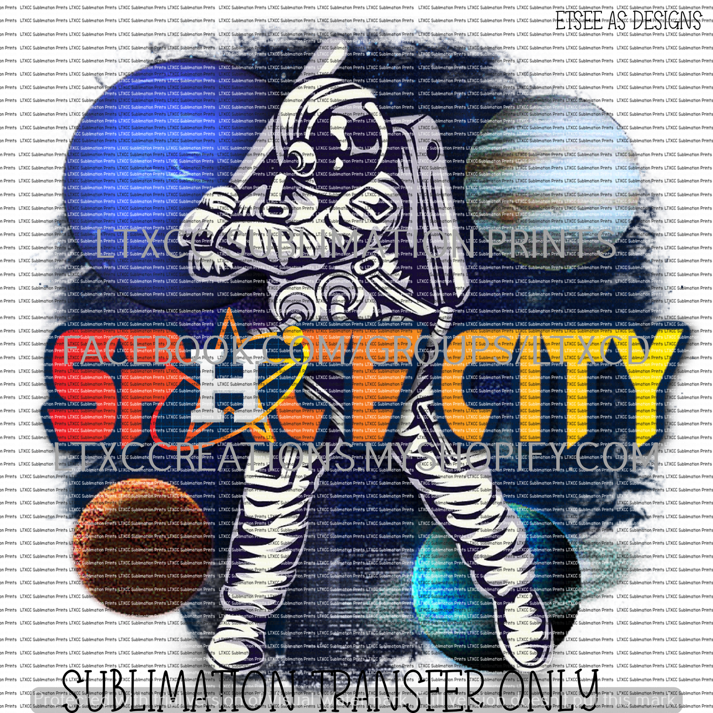 A S T R O S SPACE CITY #3 - SUBLIMATION PRINT TRANSFER