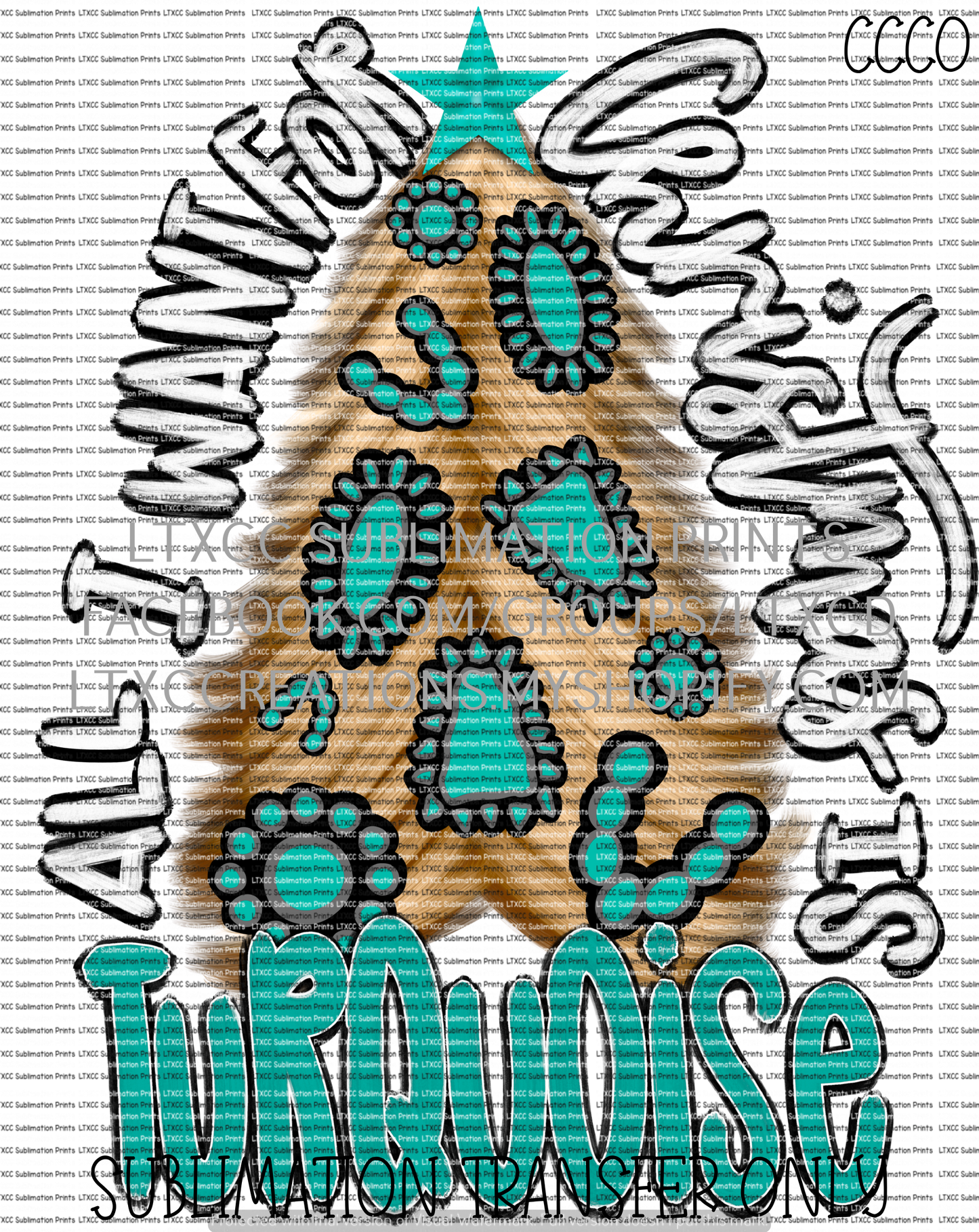 All I want for Christmas is Turquoise - SUBLIMATION PRINT TRANSFER