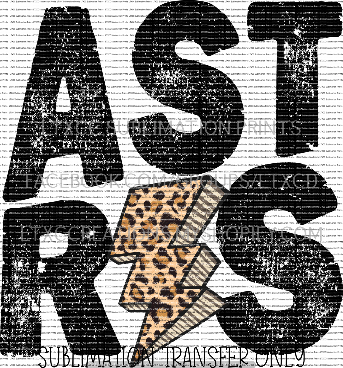 A S T R O S DISTRESSED LEOPARD BLACK - SUBLIMATION PRINT TRANSFER