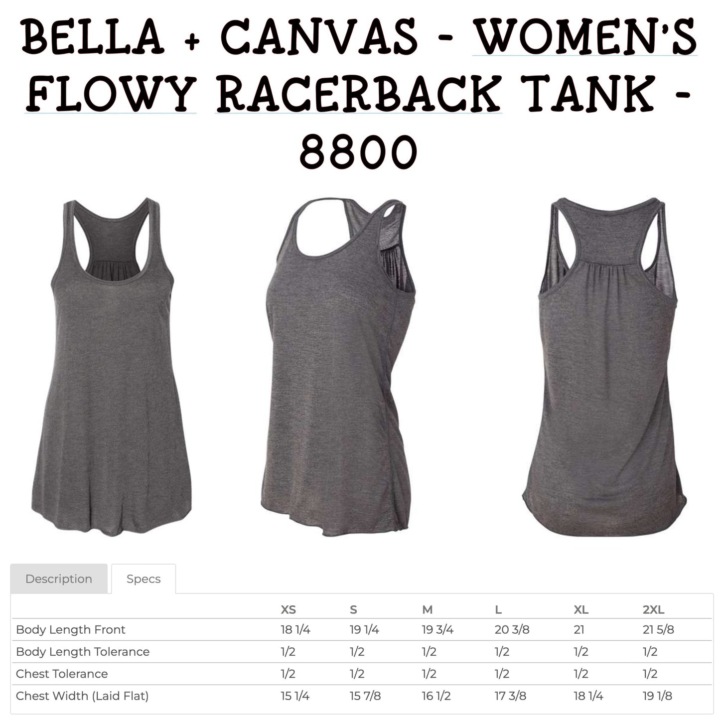 CUSTOM SOFTBALL Women's Flowy Racerback Tank - 8800 - BELLA + CANVAS