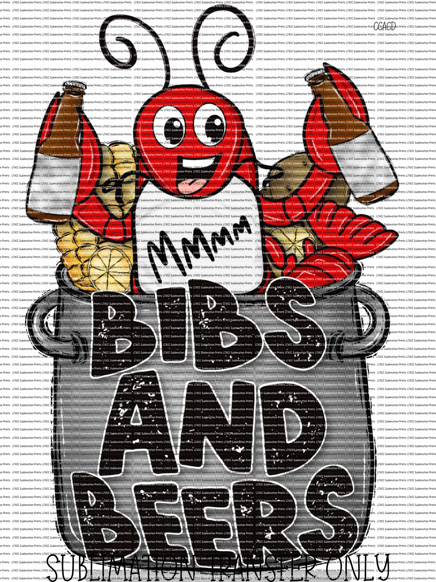 BIBS & BEER CRAWFISH - SUBLIMATION PRINT TRANSFER