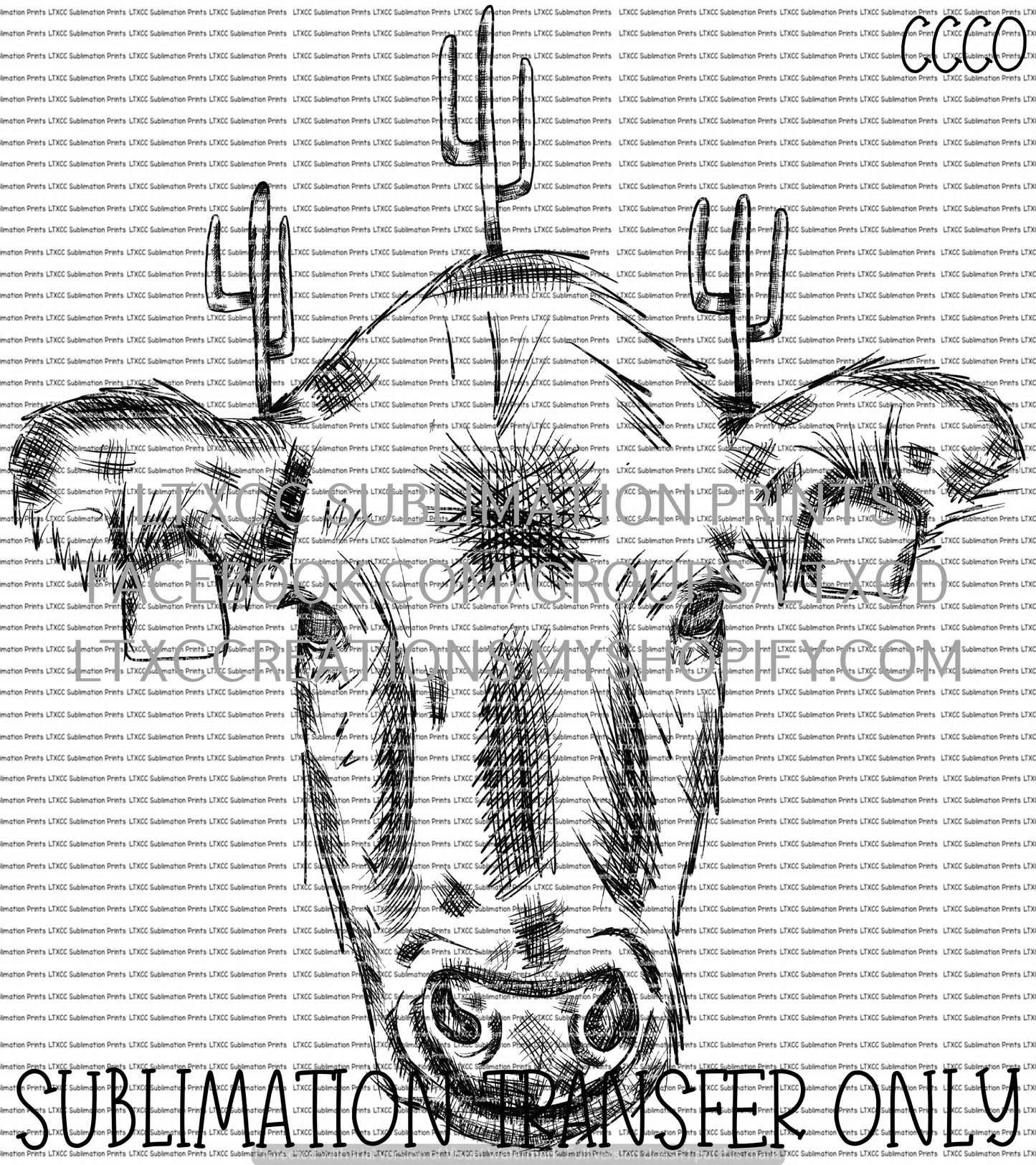 Cactus Cow - SUBLIMATION PRINT TRANSFER