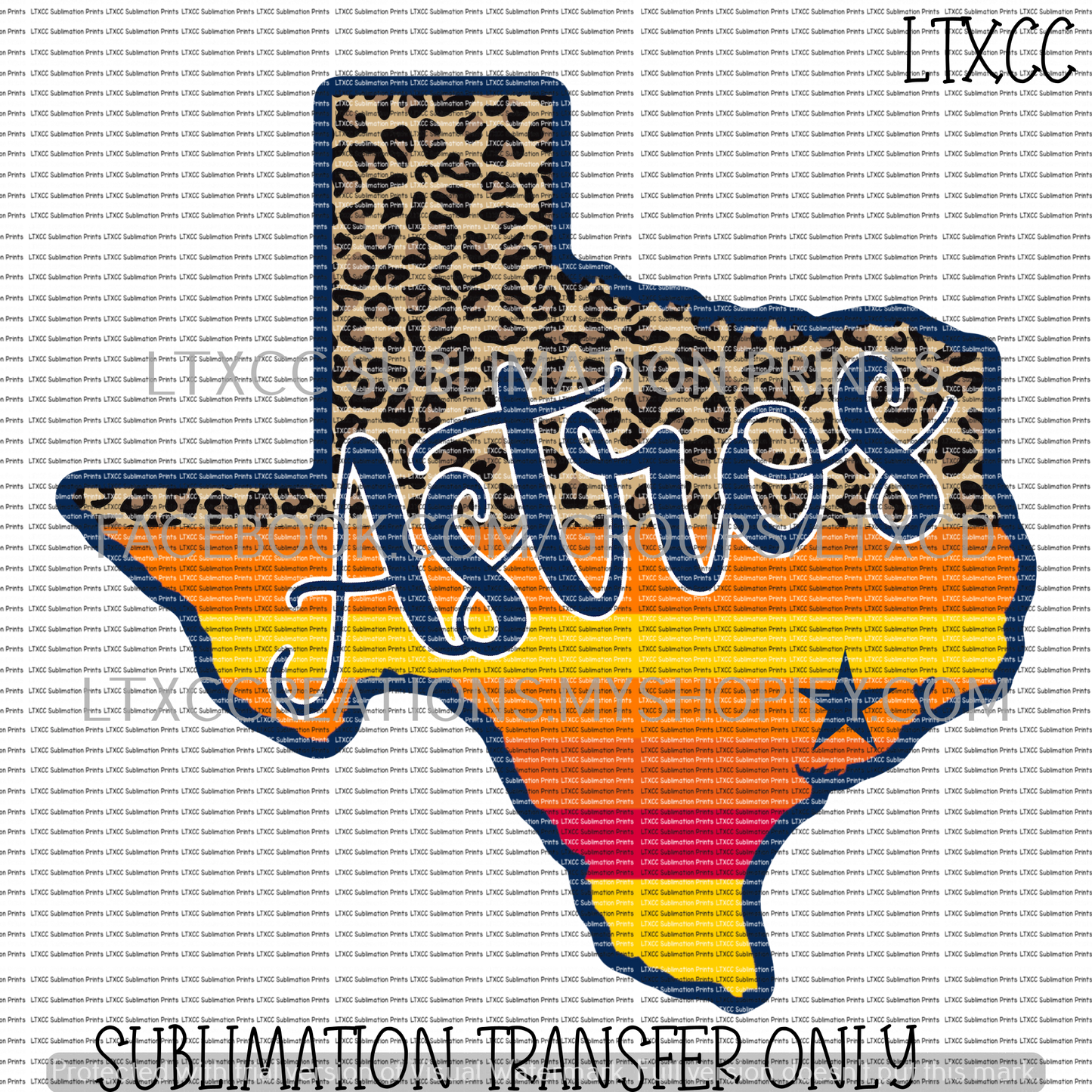 A S T R O S - TEXAS - LEOPARD PRINT - SUBLIMATION PRINT TRANSFER