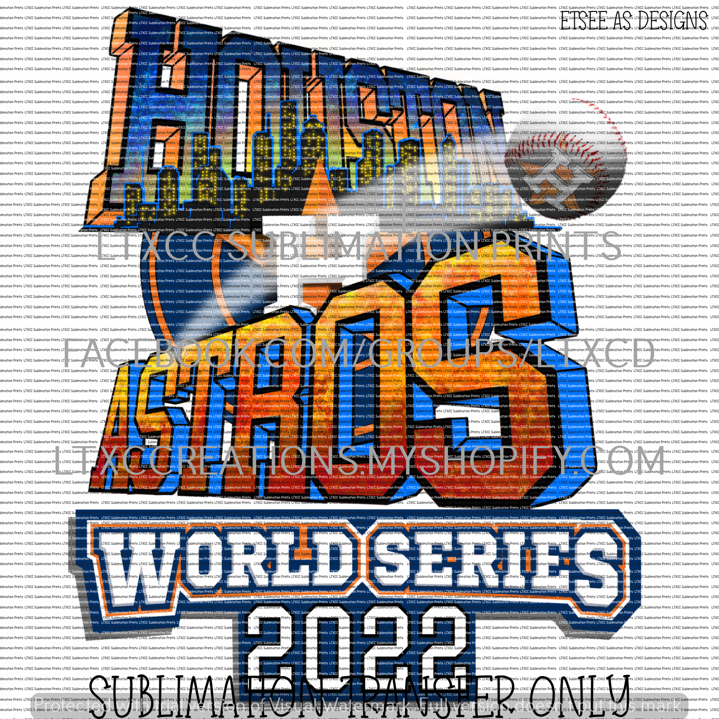 A S T R O S WORLD SERIES 2022 - SUBLIMATION PRINT TRANSFER