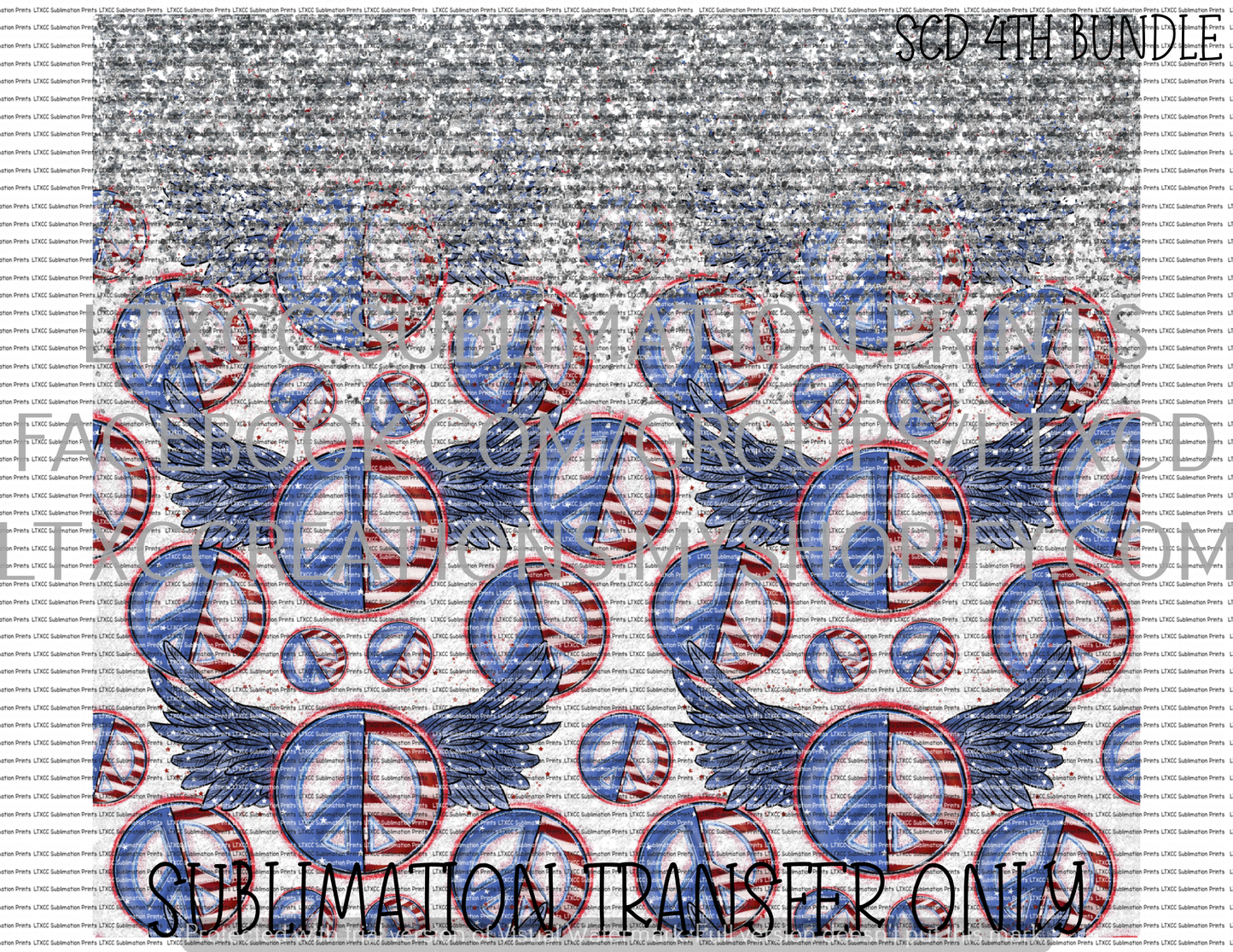 PEACE USA TUMBLER PRINT SUBLIMATION PRINT TRANSFER