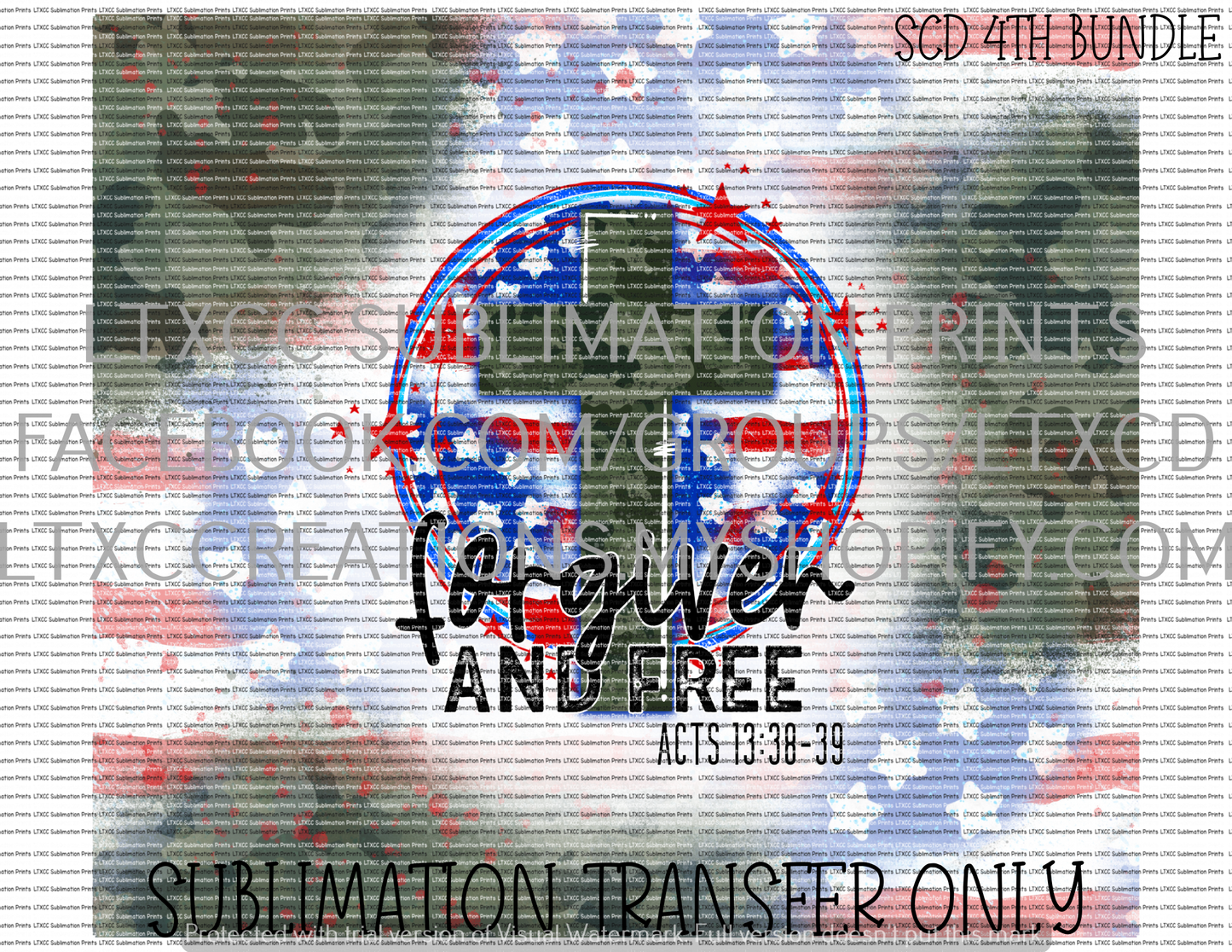 FORGIVEN AND FREE - TUMBLER PRINT SUBLIMATION PRINT TRANSFER