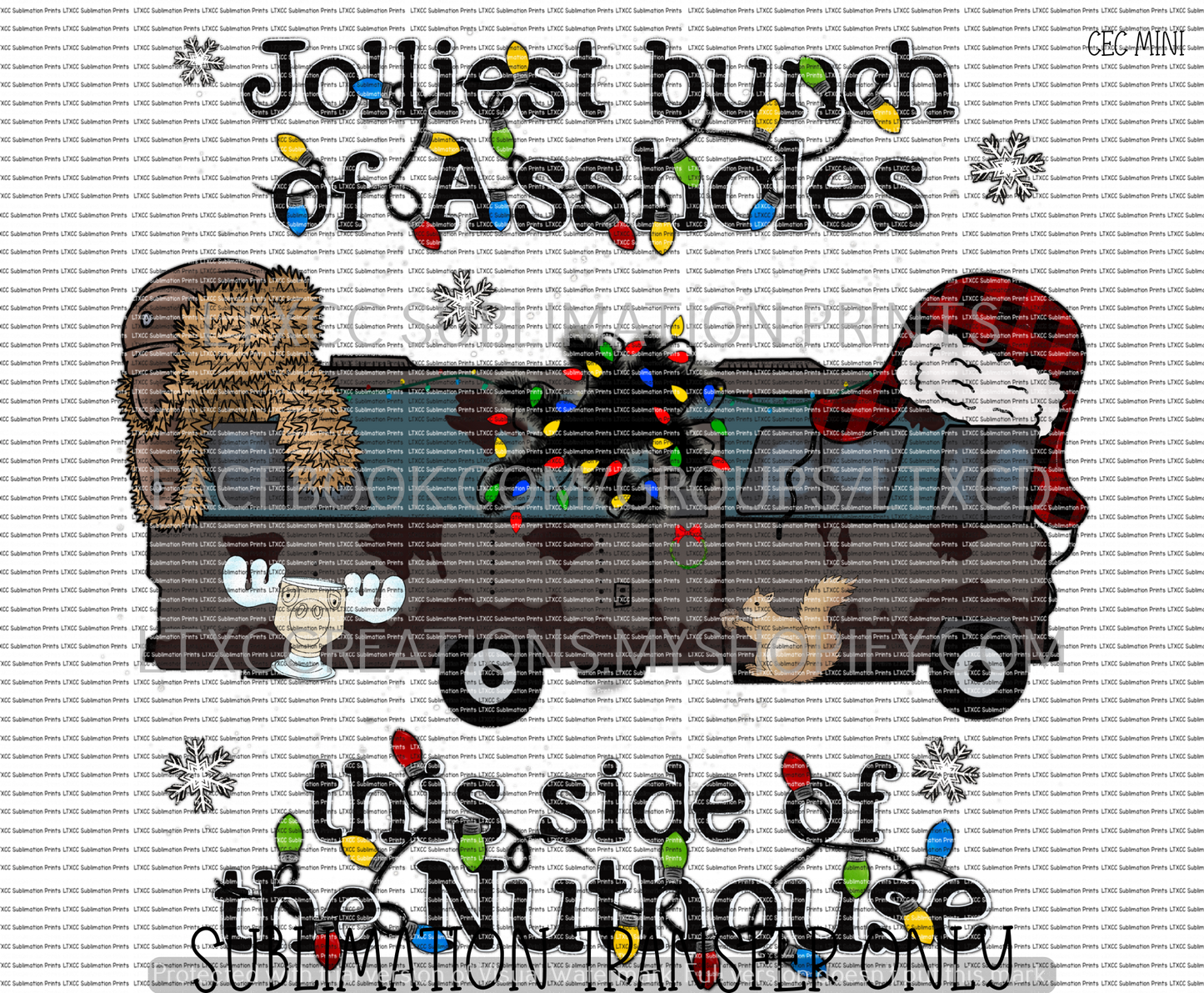 JOLLIEST BUNCH OF ASSHOLE THIS SIDE OF THE NUTHOUSE - SUBLIMATION PRINT TRANSFER