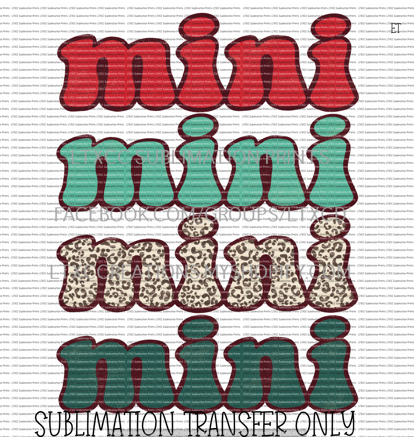 MINI MINI MINI MINI RETRO CHRISTMAS - SUBLIMATION PRINT TRANSFER