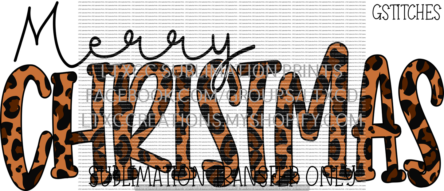 Merry Christmas - SUBLIMATION PRINT TRANSFER