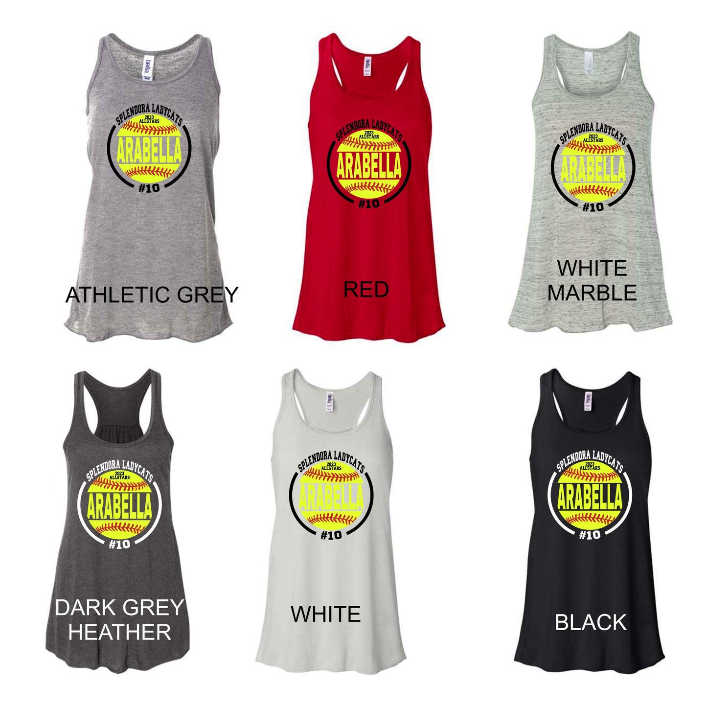 CUSTOM SOFTBALL Women's Flowy Racerback Tank - 8800 - BELLA + CANVAS