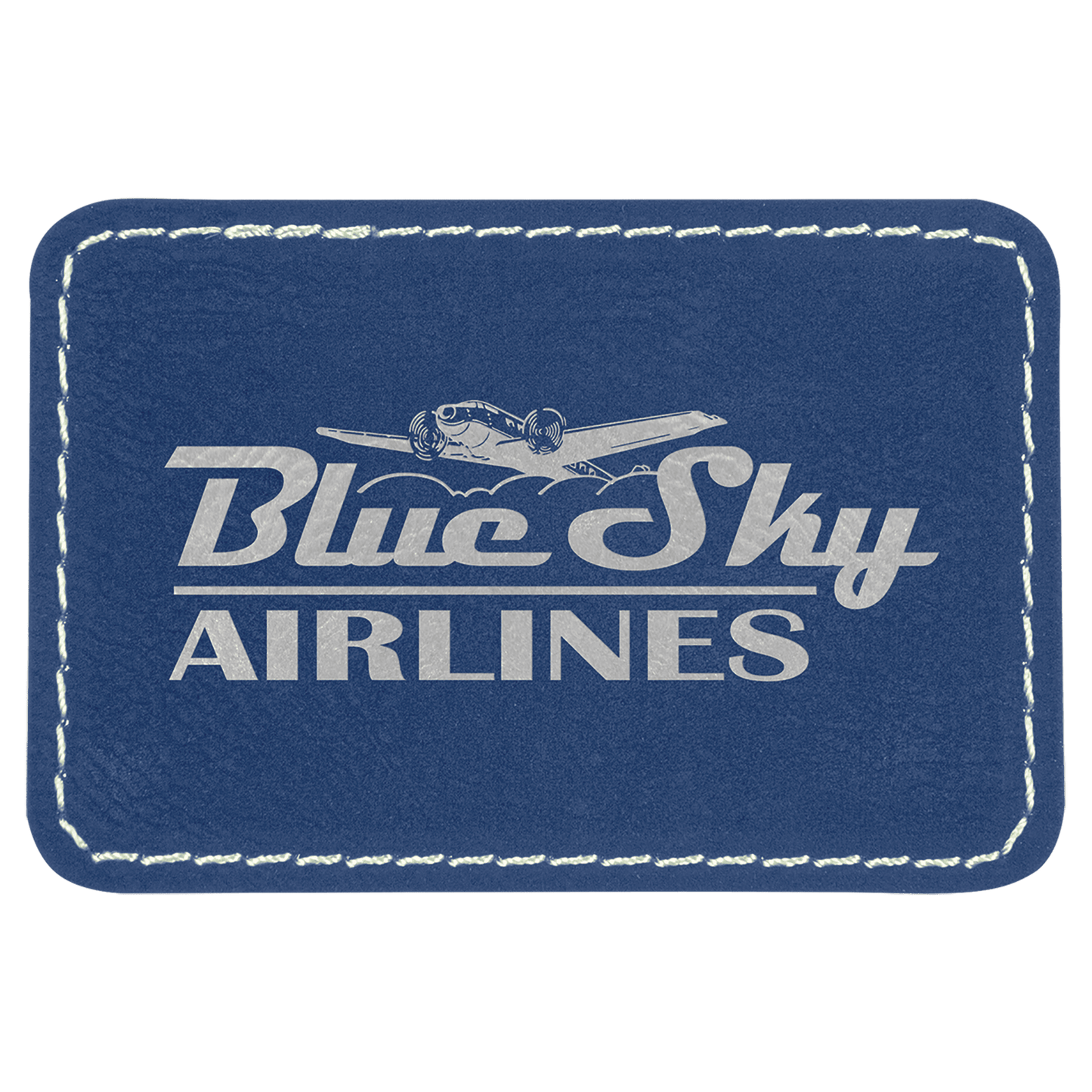 3”x2” Laser Engraved Leatherette Name Patches w/ Heat Activated Adhesive Backing