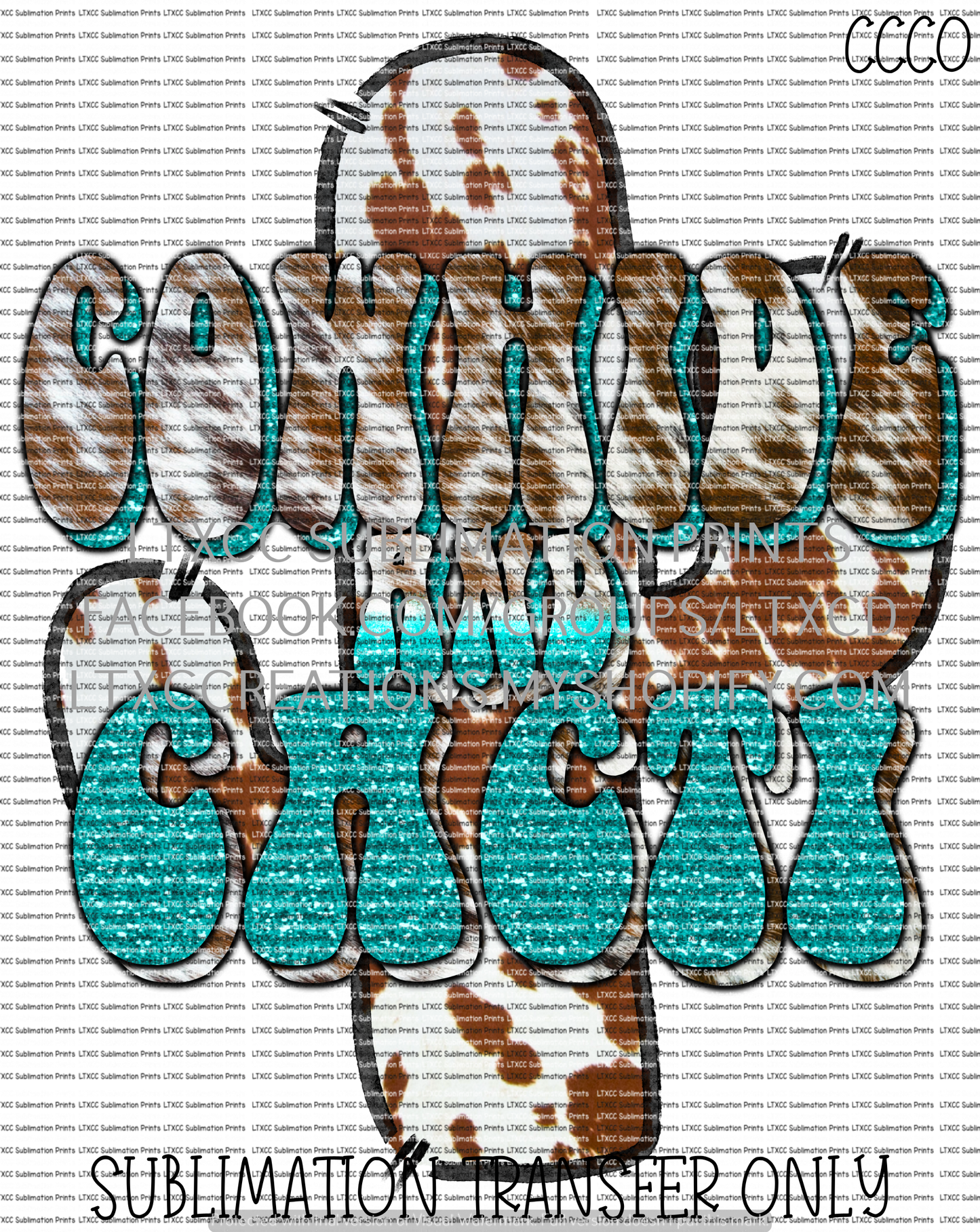 Cowhide and Cacti - SUBLIMATION PRINT TRANSFER