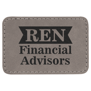 3”x2” Laser Engraved Leatherette Name Patches w/ Heat Activated Adhesive Backing