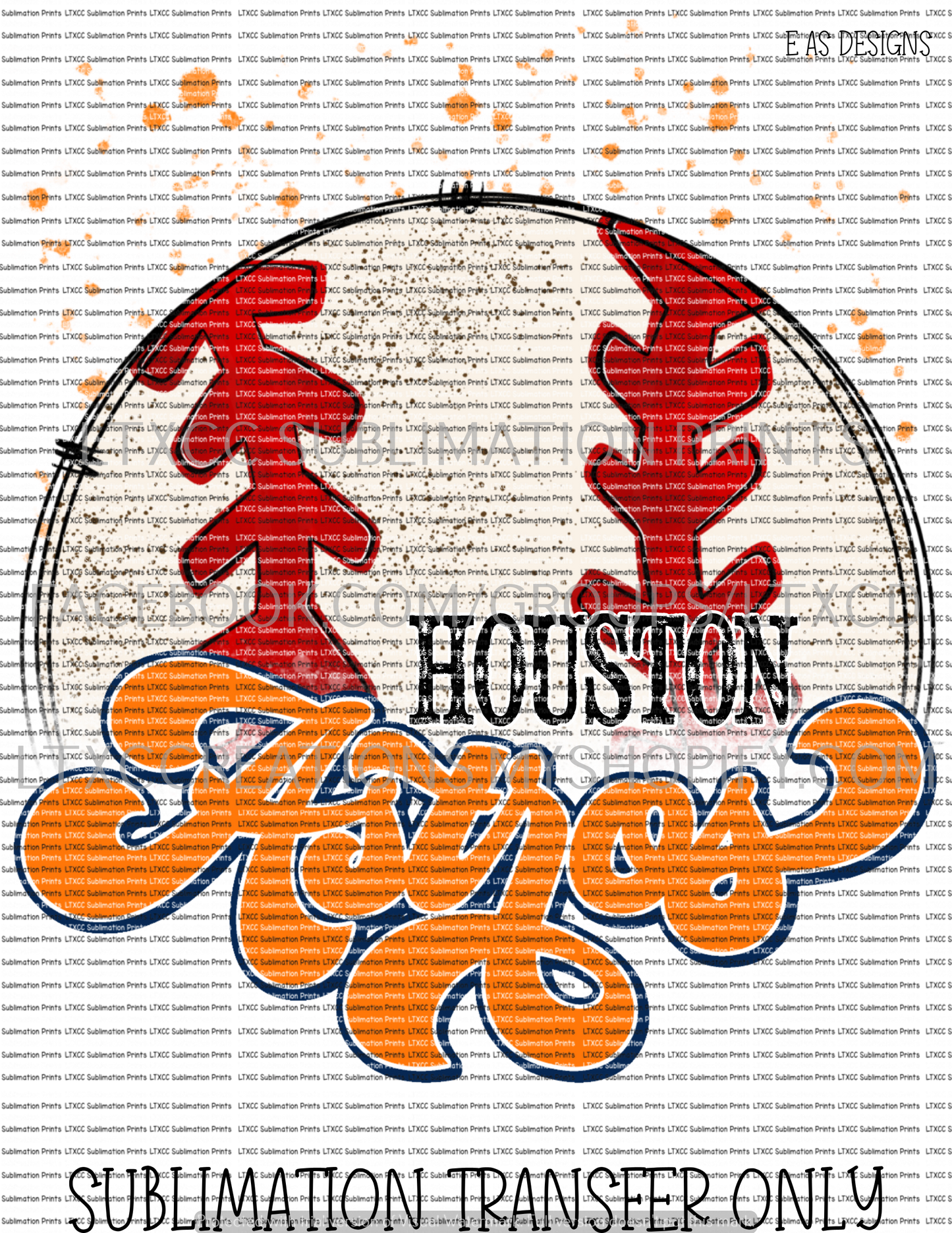 HOUSTON A S T R O S - SUBLIMATION PRINT TRANSFER