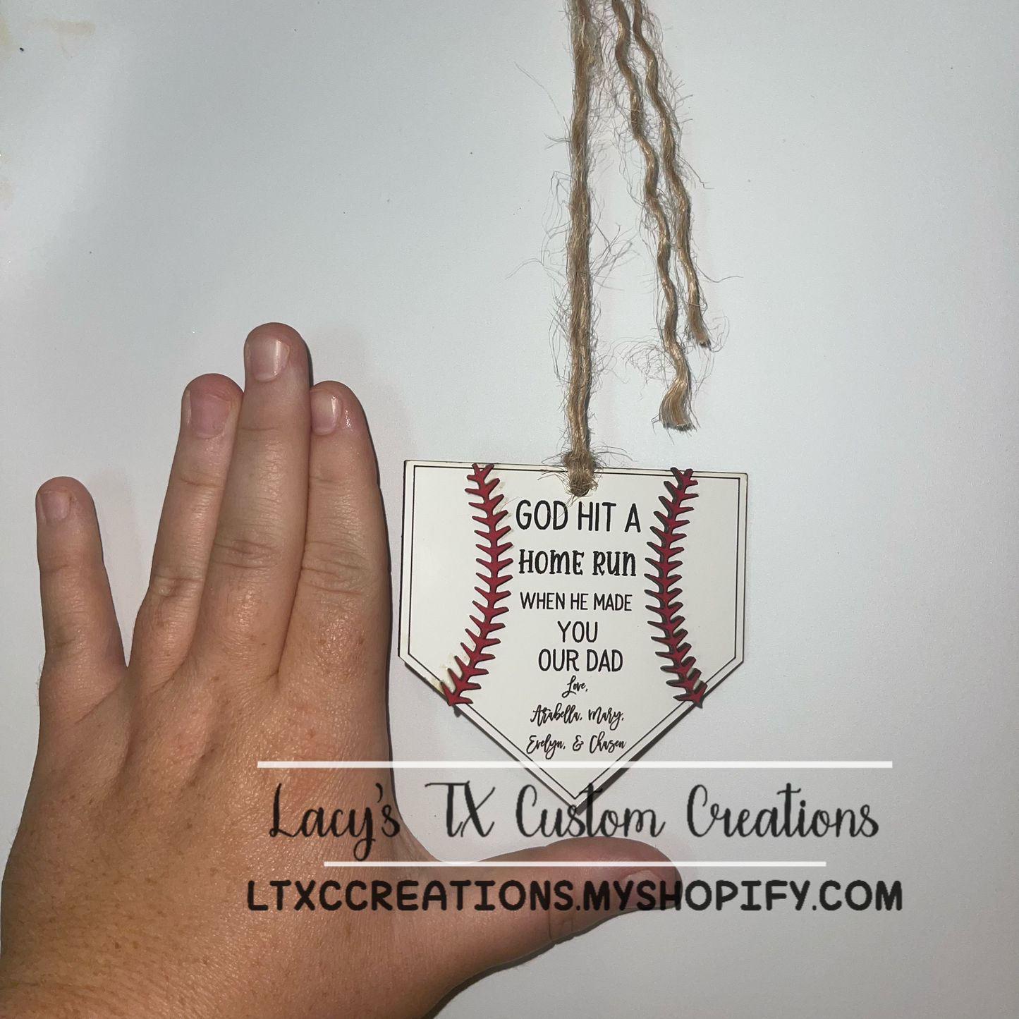 BASEBALL - REAR VIEW MIRROR CHARM - God Hit a Homerun When He Made You Our/My Dad