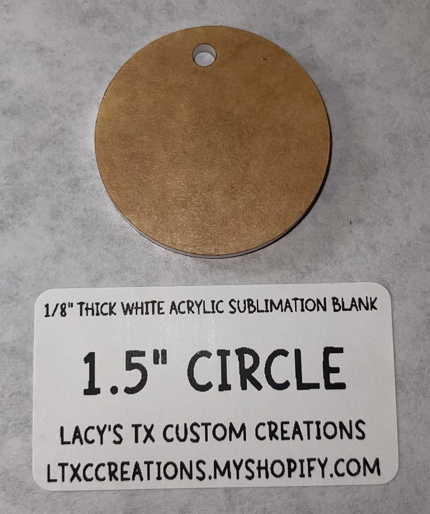 1/8” CIRCLE Sublimation Blank -HARDWARE INCLUDED