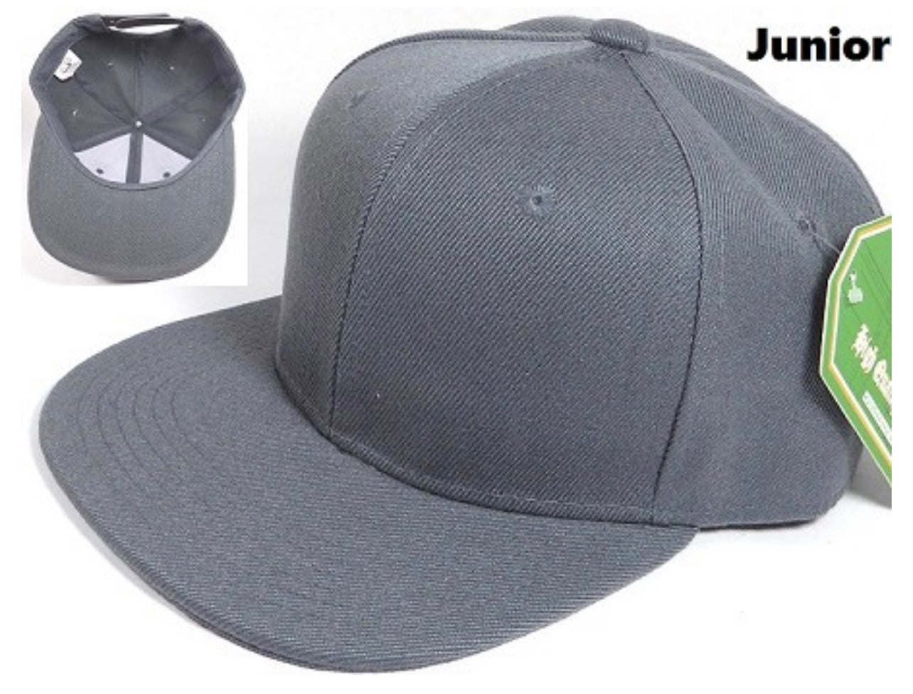 YOUTH SNAPBACK HATS WITH CUSTOM LEATHERETTE HAT PATCH