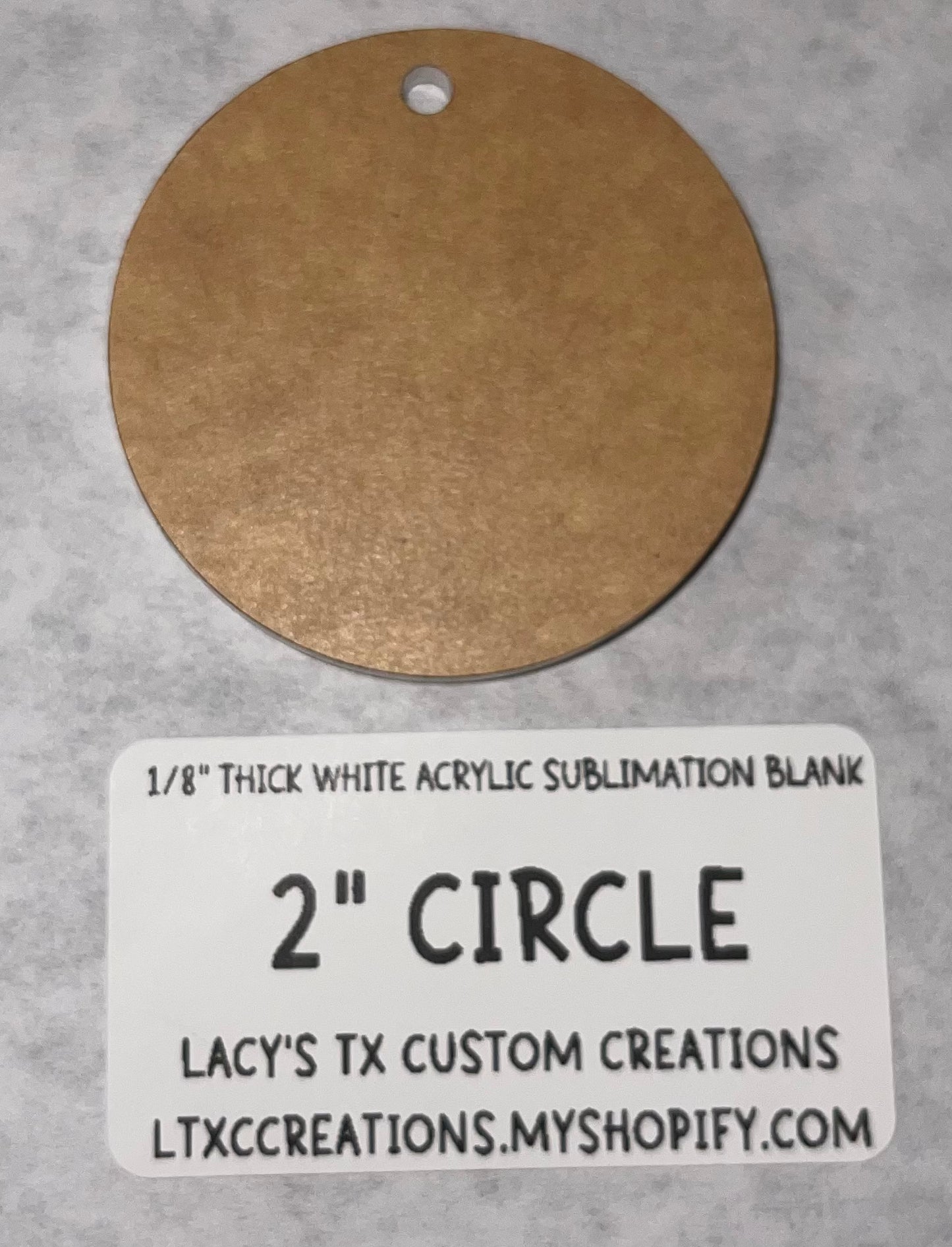 1/8” CIRCLE Sublimation Blank -HARDWARE INCLUDED