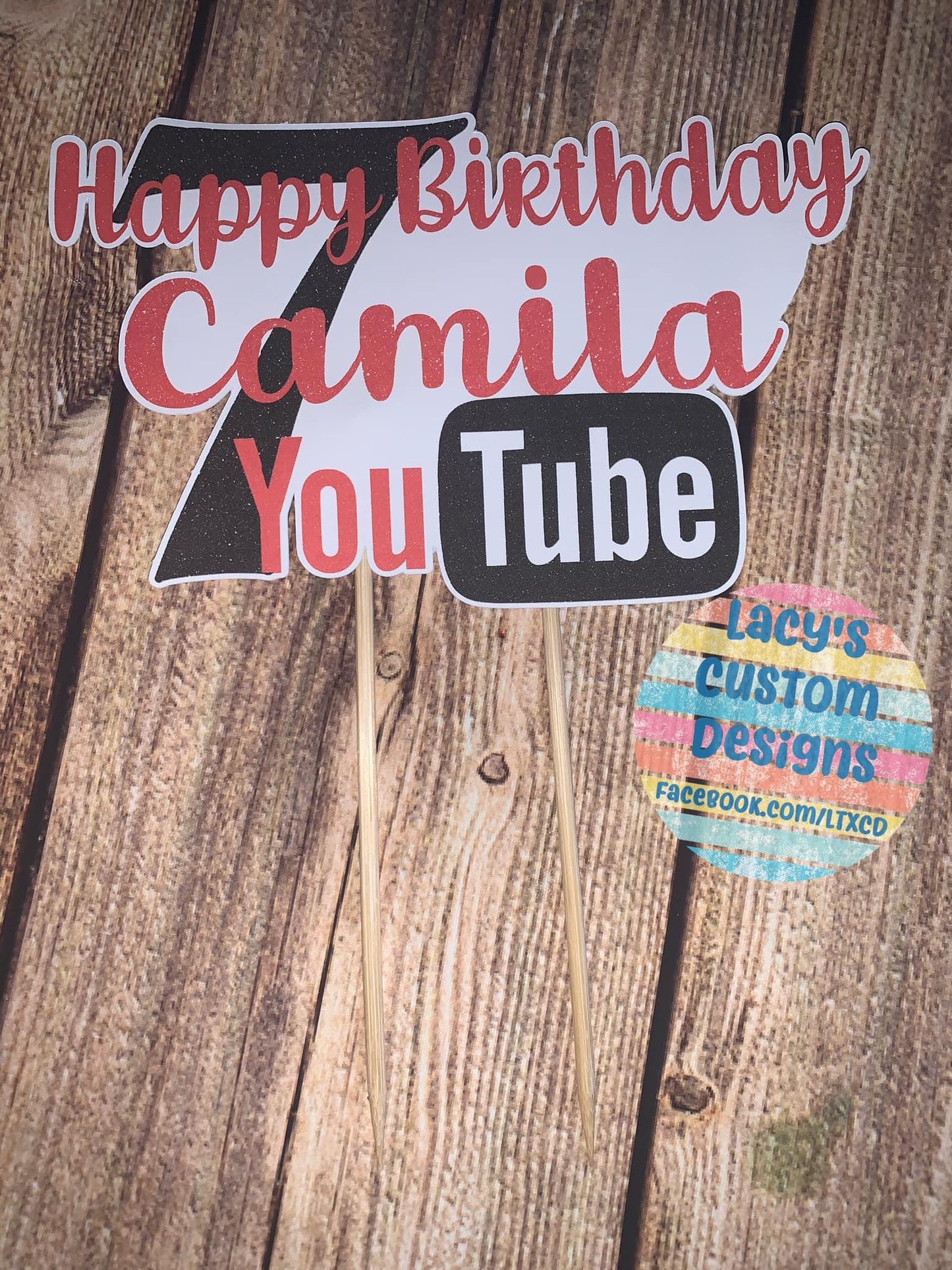CUSTOM Printed Cardstock Cake Topper