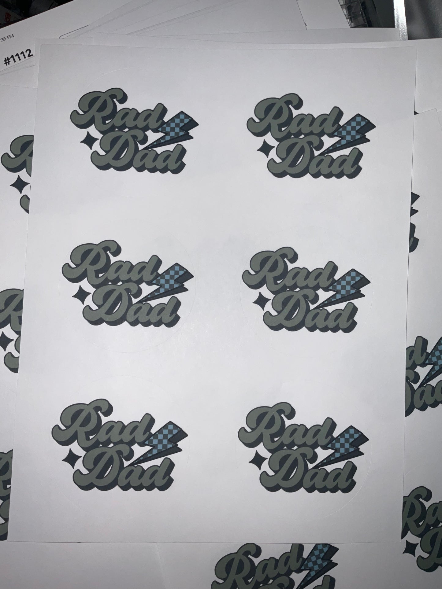 1 SHEET of 3” Round Labels - 6 Per Sheet