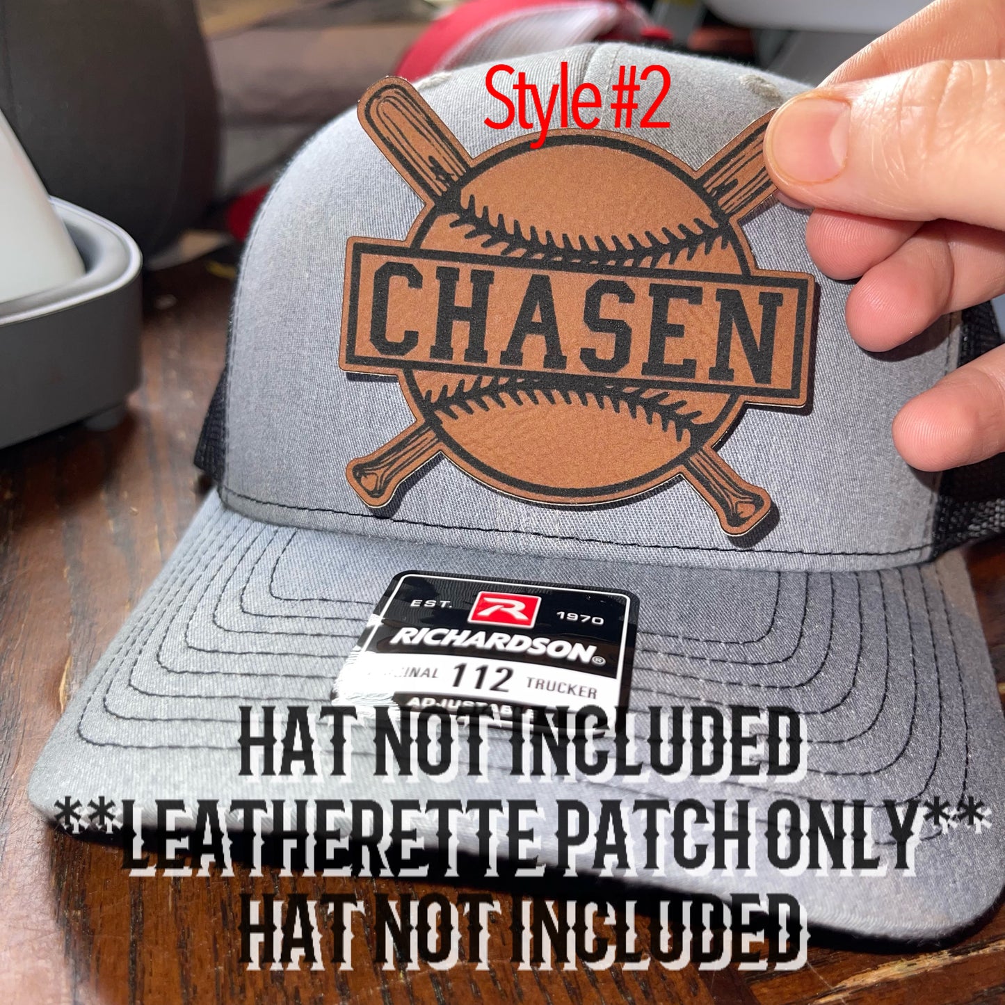 Baseball/Softball CUSTOM Laser Engraved Leatherett Patches w/ Heat Activated Adhesive Backing