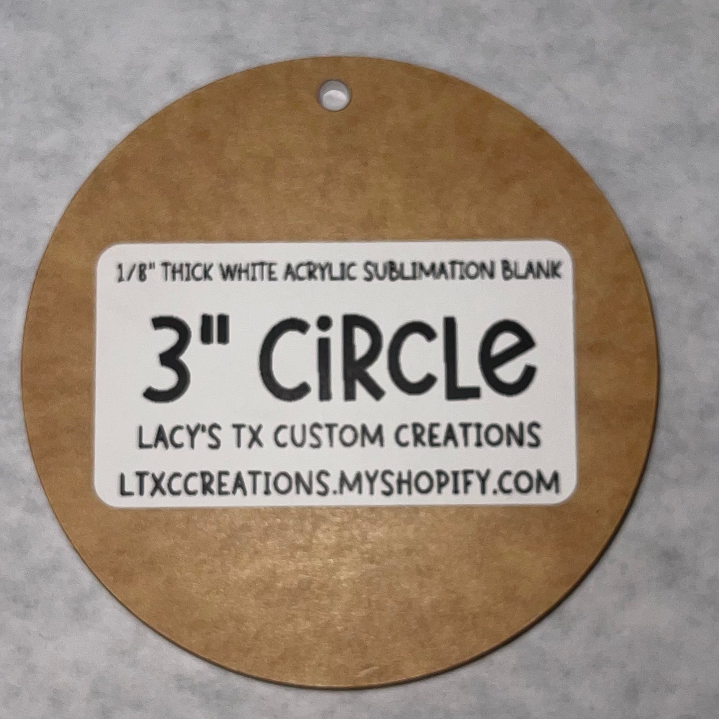 1/8” CIRCLE Sublimation Blank -HARDWARE INCLUDED
