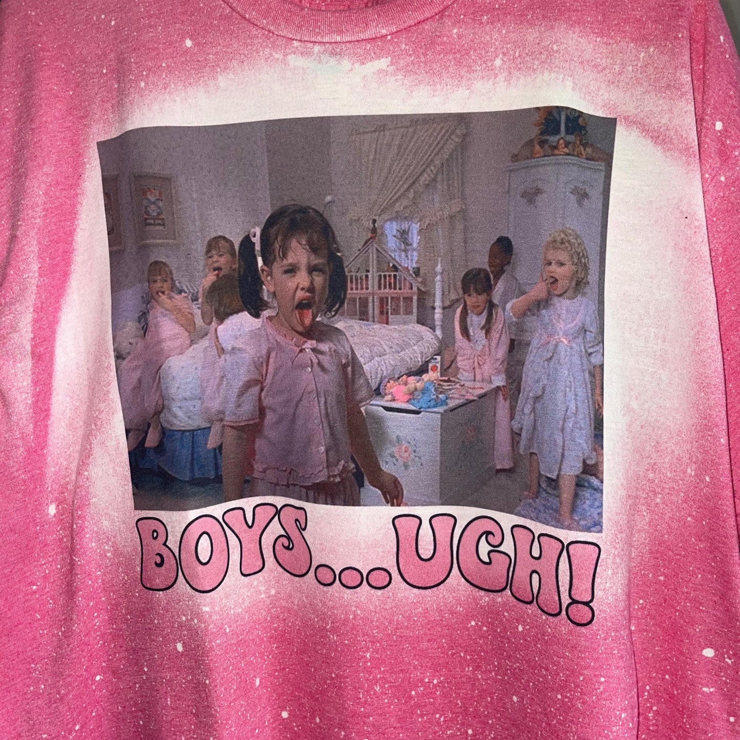 BOYS… UGH! Adult XL GILDAN SOFTSTYLE BLEACHED HEATHER PINK