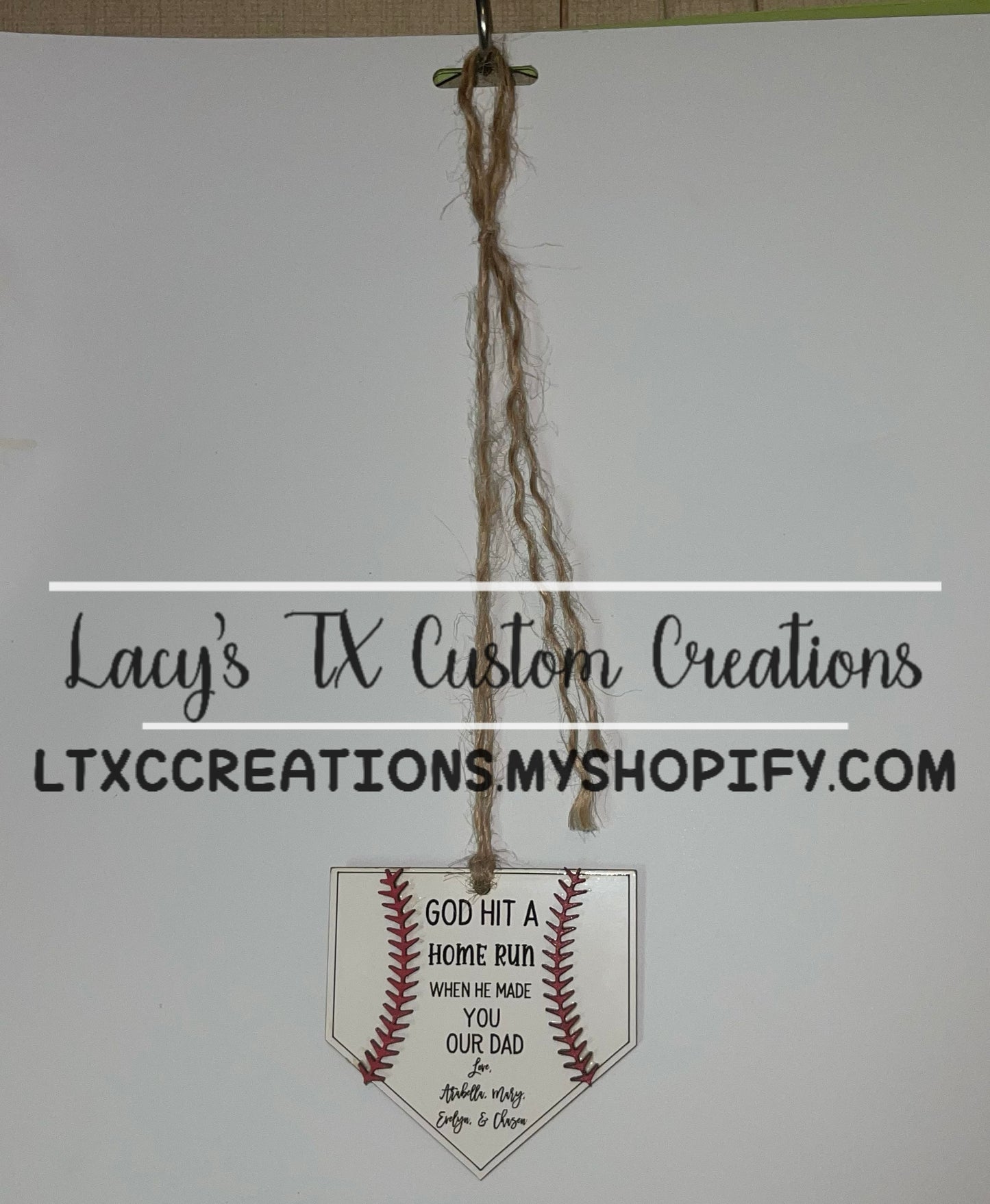 BASEBALL - REAR VIEW MIRROR CHARM - God Hit a Homerun When He Made You Our/My Dad