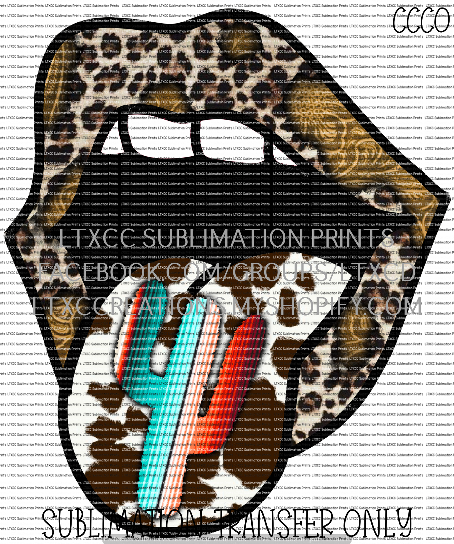 Cow/Leopard Cacti Lips/Mouth - SUBLIMATION PRINT TRANSFER