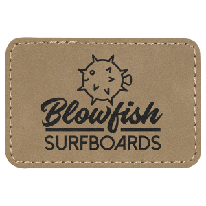 3”x2” Laser Engraved Leatherette Name Patches w/ Heat Activated Adhesive Backing