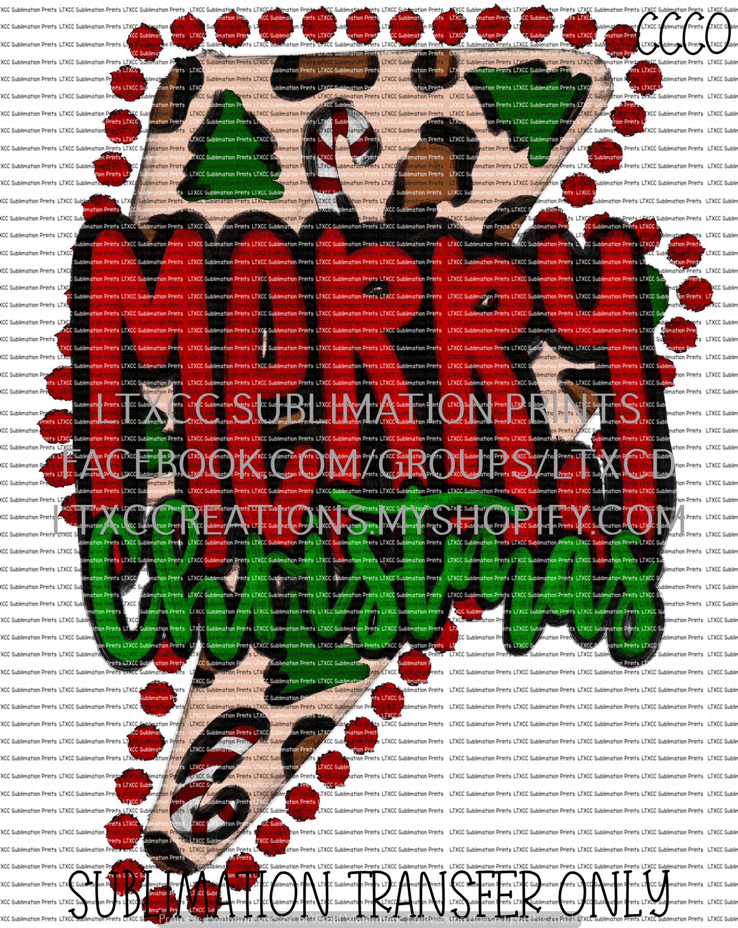 Merry Christmas Lightening Bolt - SUBLIMATION PRINT TRANSFER