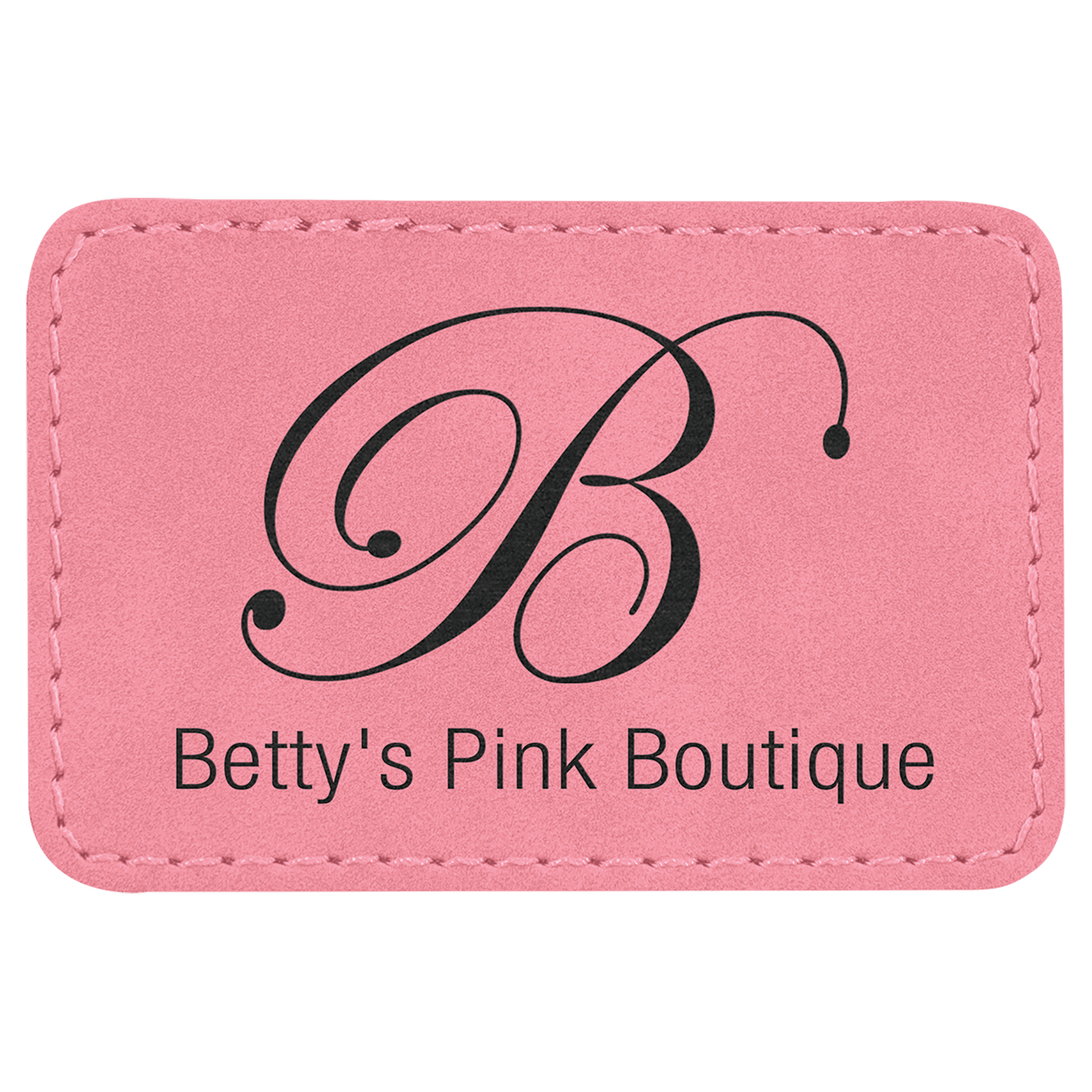 3”x2” Laser Engraved Leatherette Name Patches w/ Heat Activated Adhesive Backing
