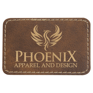 3”x2” Laser Engraved Leatherette Name Patches w/ Heat Activated Adhesive Backing