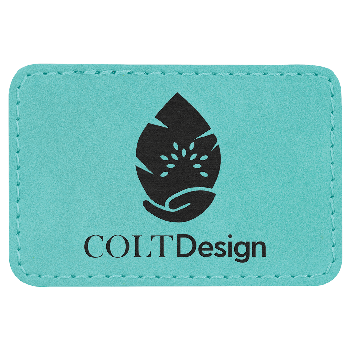 3”x2” Laser Engraved Leatherette Name Patches w/ Heat Activated Adhesive Backing
