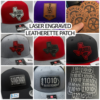 Custom Hats | Full Color DTF & Laser Engraved Leatherette Patches