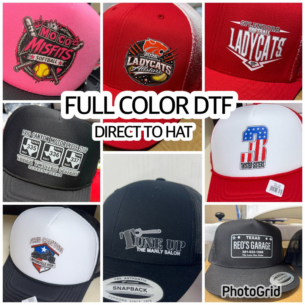Custom Hats | Full Color DTF & Laser Engraved Leatherette Patches